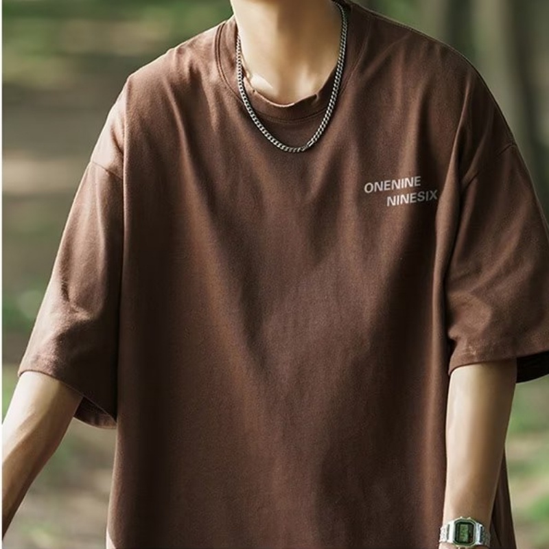 Áo Thun Cotton Tay Ngắn Dáng Rộng Phong Cách Nhật Bản Thời Trang Mùa Hè Hàng Mới 260g