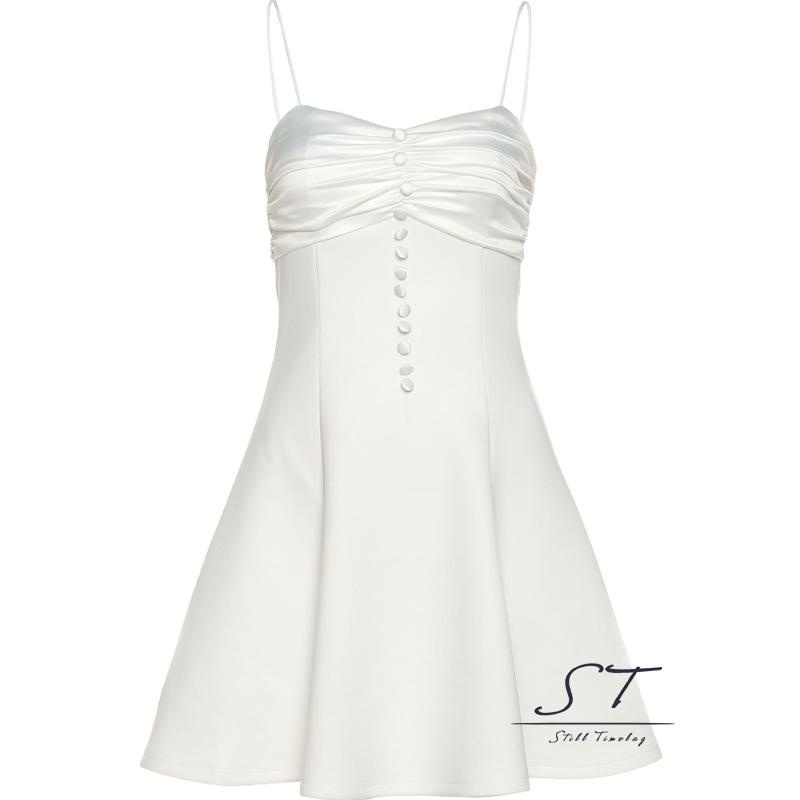 Đầm Hai Dây Màu Trơn Thời Trang Mùa Hè Cho Nữ M5 S / M / L