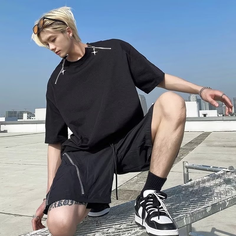 Áo Thun Cotton Nguyên Chất 230g Phong Cách Mỹ Thời Trang Mùa Hè Cho Nam Giới # 7