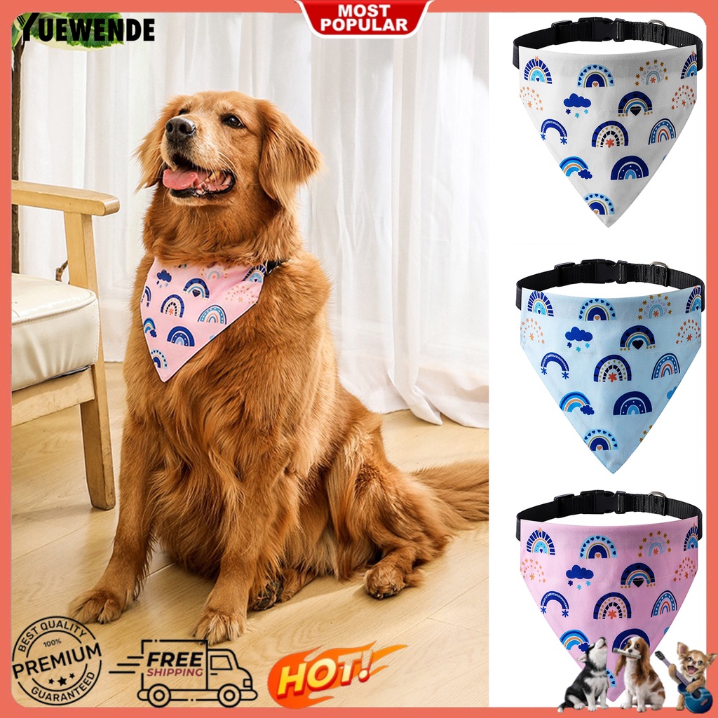 Yq.e Khăn Choàng Cổ Tam Giác Có Thể Điều Chỉnh In Hình Đẹp Mắt Dành Cho Cún Cưng Mặc Hàng Ngày