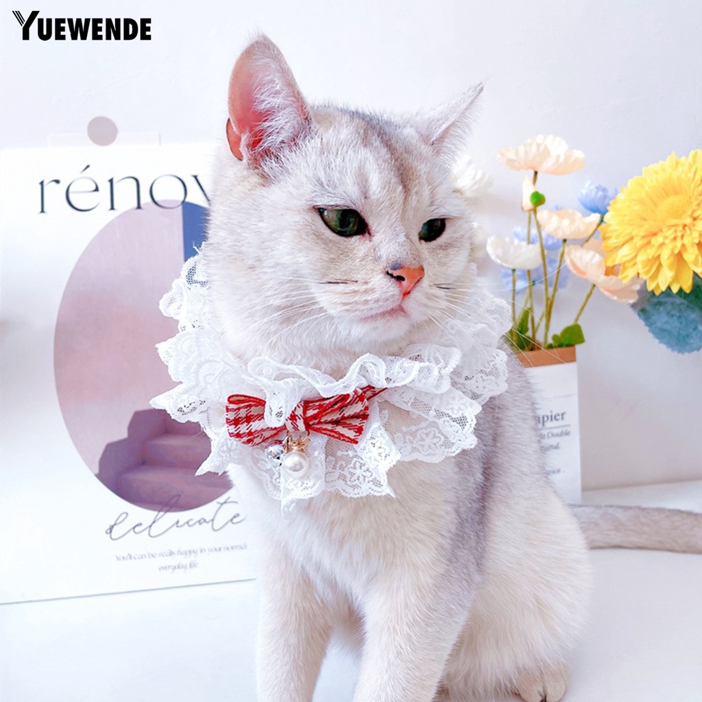 Yq.e Khăn Choàng Cổ Viền Ren Thoáng Khí Nhiều Màu Sắc Cho Thú Cưng