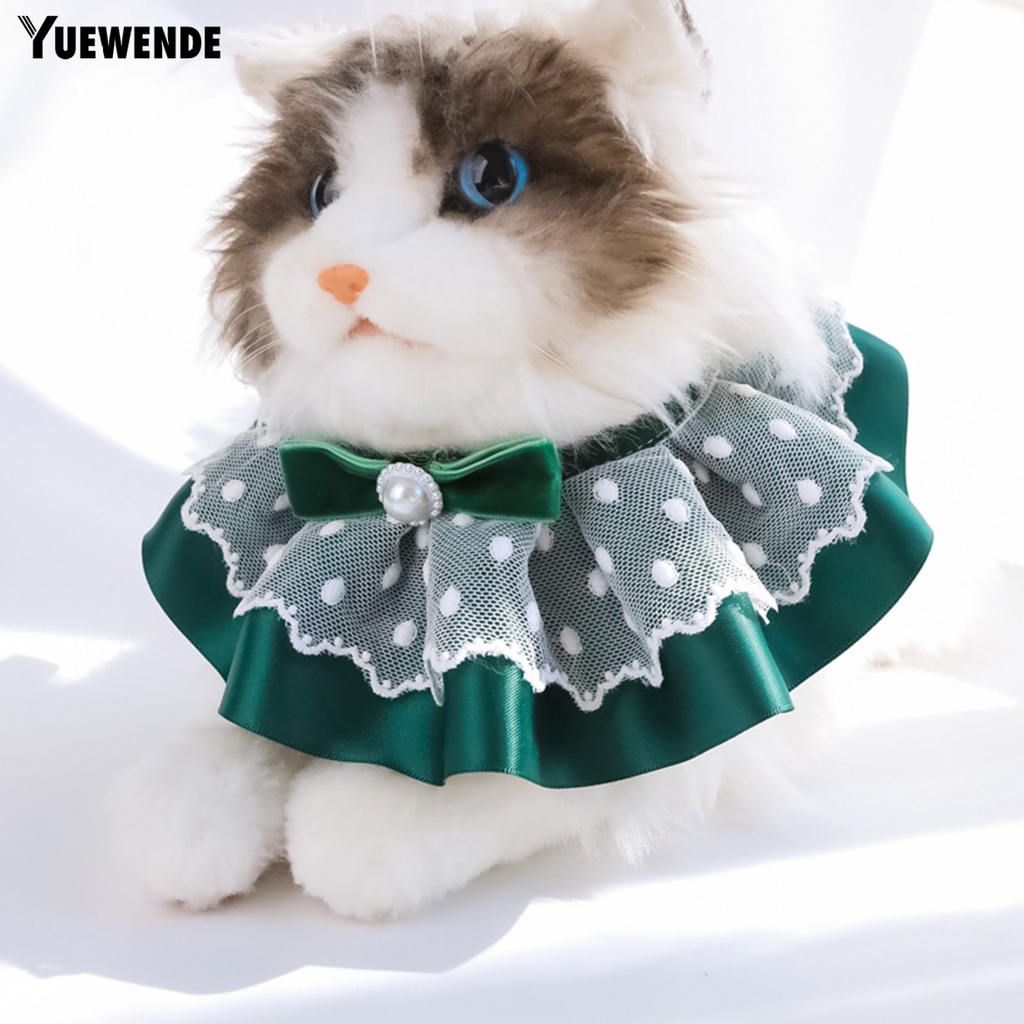 Yq.e Vòng Cổ Phối Ren Đính Nơ Quyến Rũ Tinh Tế Cho Thú Cưng