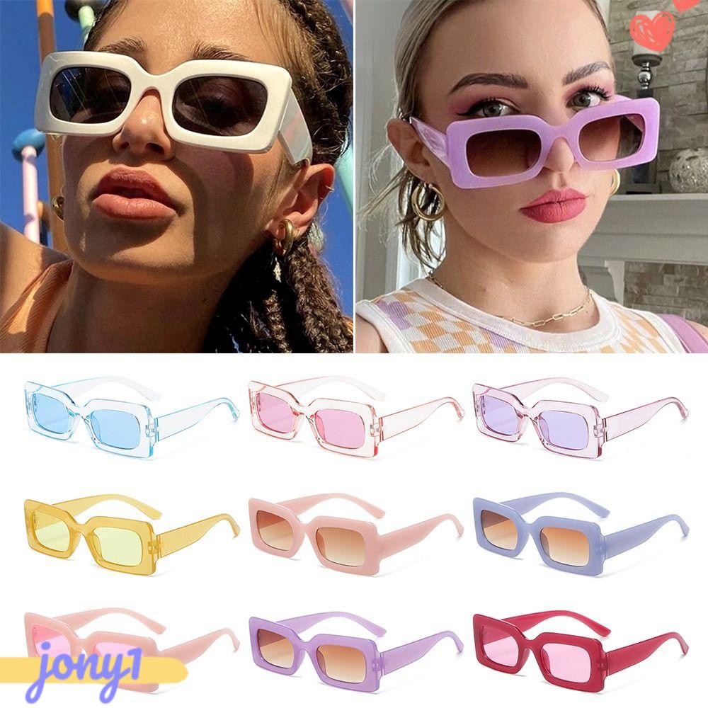 Kính Mát Hình Chữ Nhật Chống Tia UV400 Phong Cách Retro Thời Trang Cho Nam Nữ