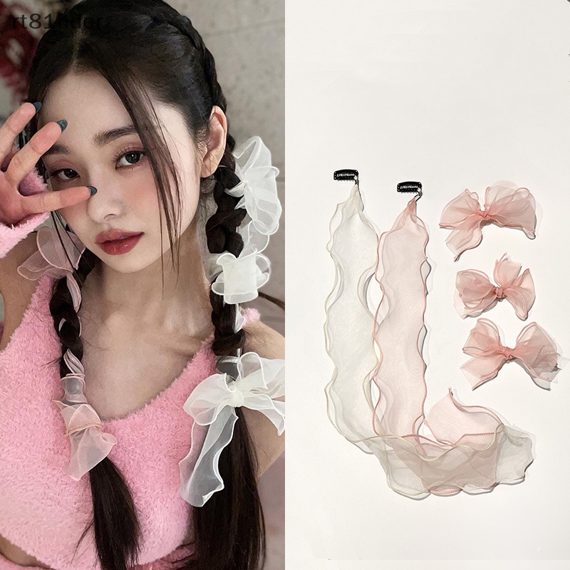 Rt Kẹp Tóc Lưới Thắt Bím Tóc Màu Trơn Ngọt Ngào Thần Tiên Dành Cho Bạn Nữ n