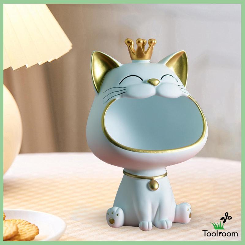 Mô Hình Mèo May Mắn Bằng Nhựa Resin Đựng Chìa Khóa / Đồ Trang Sức Để Bàn / Phục Vụ / Trang Trí Hành Lang / Phòng Khách