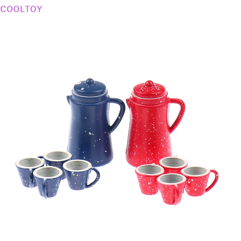 Set 5 Ấm Nước Mini Tỉ Lệ 1: 12 Dùng Để Trang Trí Nhà Búp Bê