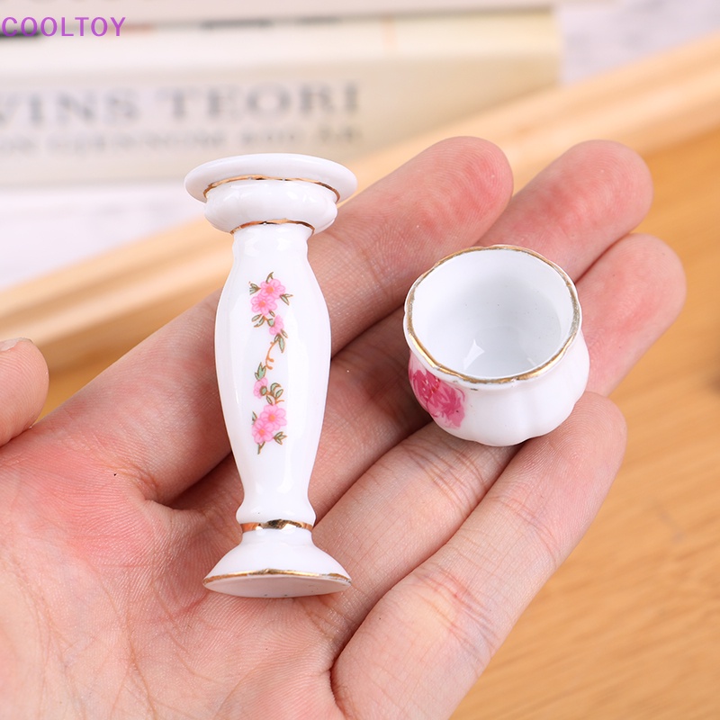 Chậu Hoa Sứ Trang Trí Nhà Búp Bê Tỉ Lệ 1 / 12