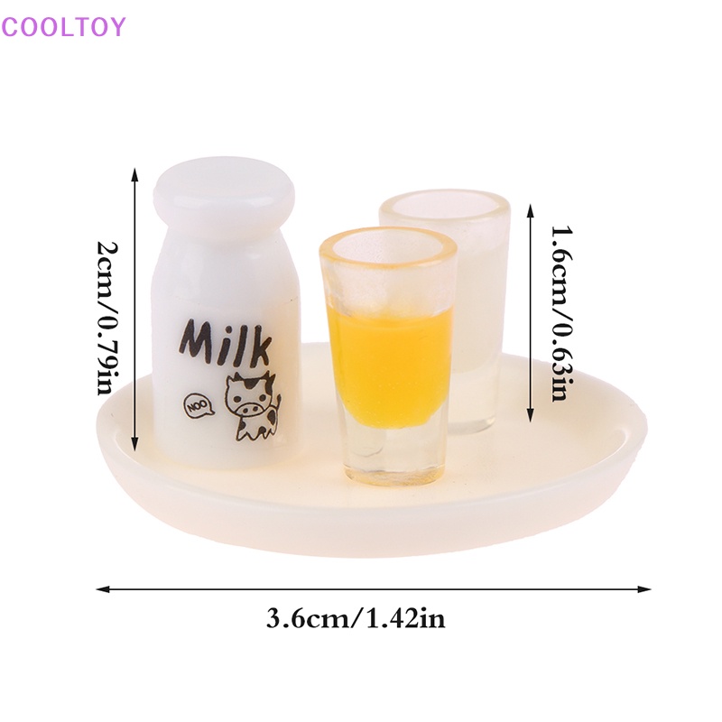 Cooltoy set 4 Món Đồ Chơi Mô Hình Đĩa Nước Ép Trái Cây Mini Trang Trí Nhà Búp Bê