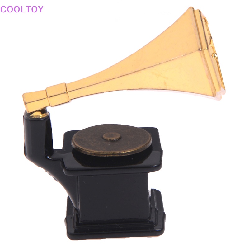 Cooltoy Mô Hình Máy Hát Đĩa Phong Cách vintage Tỉ Lệ 1: 12 Trang Trí Nhà Búp Bê