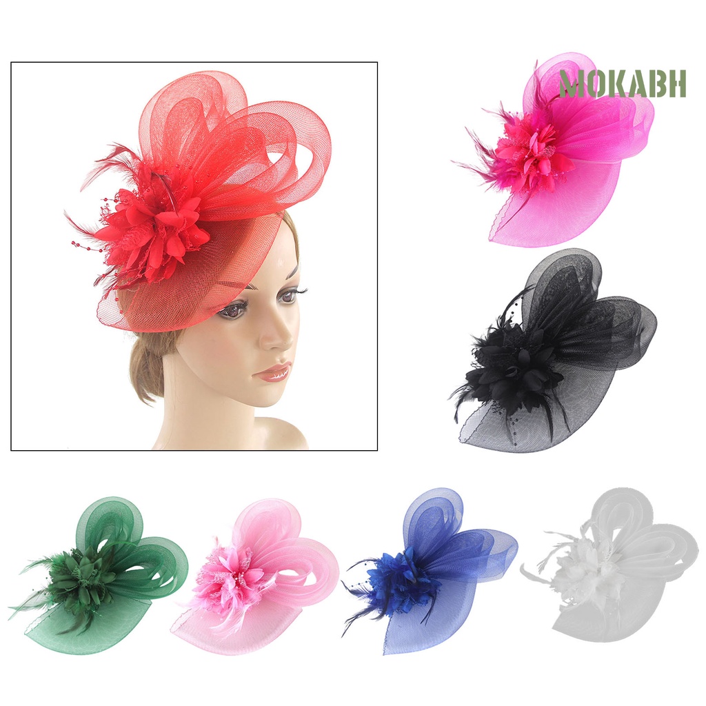 Mũ Tai Thỏ Phối Lưới Đính Lông Vũ Phong Cách Retro Thanh Lịch Dành Cho Cô Dâu