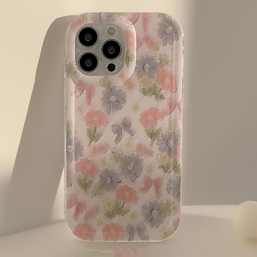 Ốp Điện Thoại TPU Mềm Chống Sốc Họa Tiết Hoa Cho IPhone 11 14 13 12 Pro Max