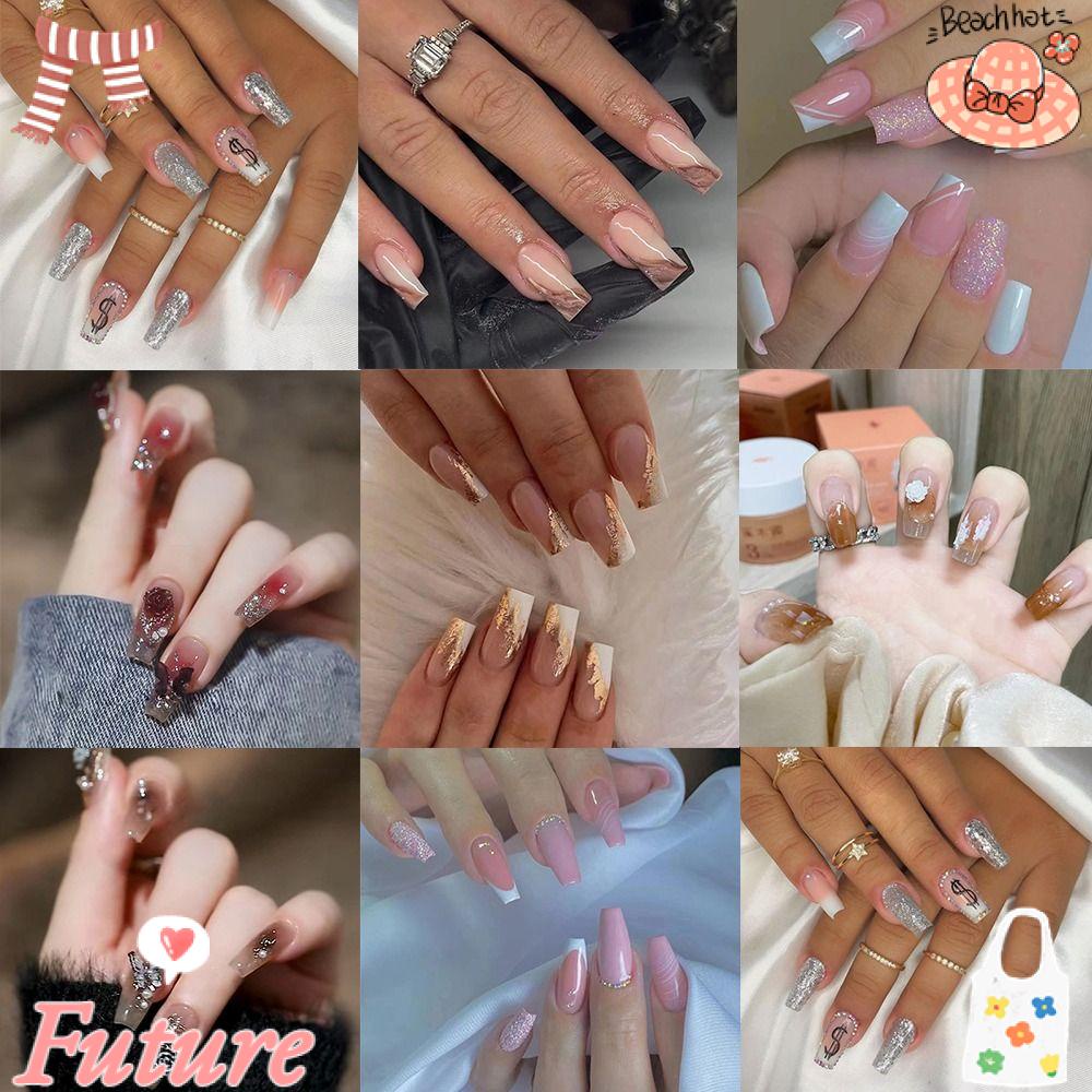 Set 24 Móng Tay Giả Có Thể Tháo Rời Ốp|Phụ Kiện Múa Ba Lê Chuyên Dụng Chất Lượng