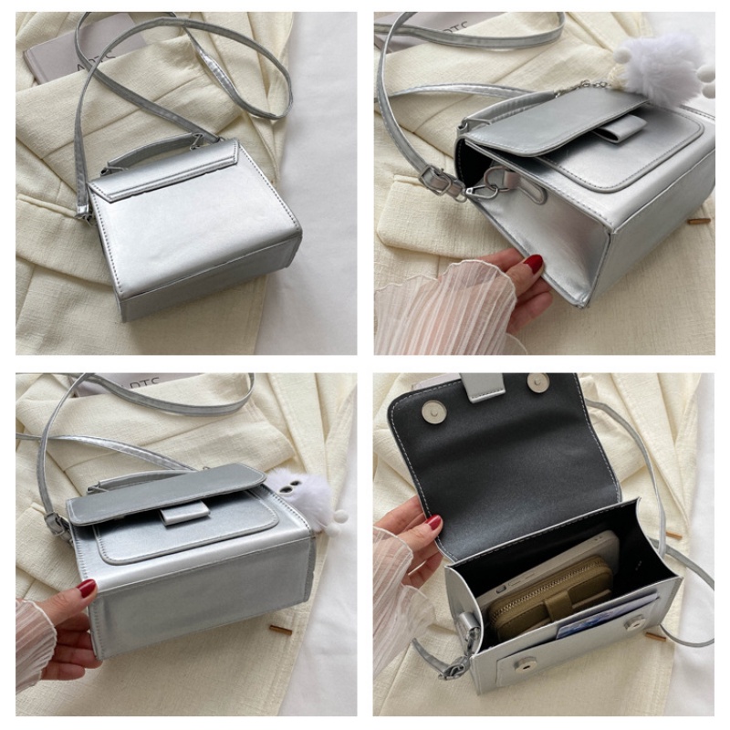 Túi Xách Đeo Chéo Hình Vuông Nhỏ Màu Trơn Mẫu Mới 2023