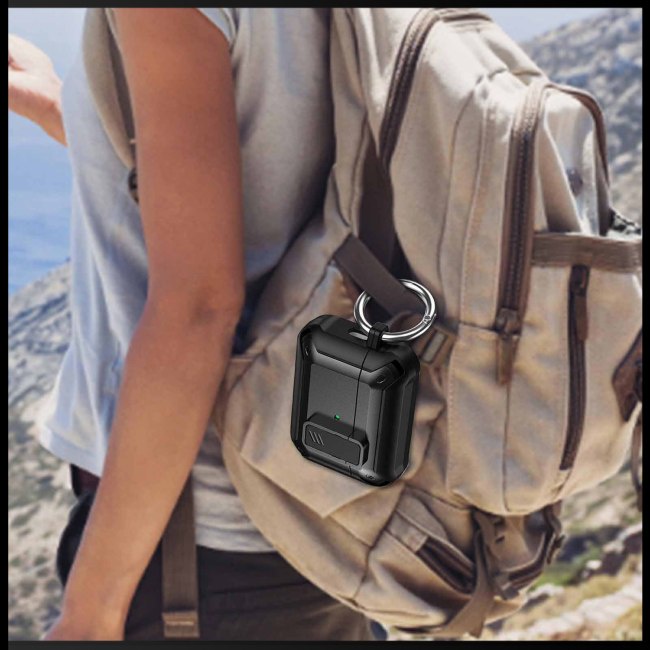 Vỏ Bảo Vệ Hộp Sạc Tai Nghe Airpods Pro 2 Không Dây Zevaret Chống Rơi Kèm Móc Khóa Carabiner Tiện Dụng