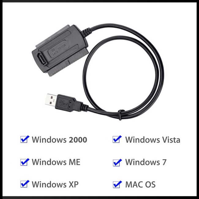 Cáp Chuyển Đổi Usb Sang Ide Sata 480 Mb / s 2.5 Inch / 3.5 Inch Kèm Dây Nguồn 4-pin Cho Ổ Cứng