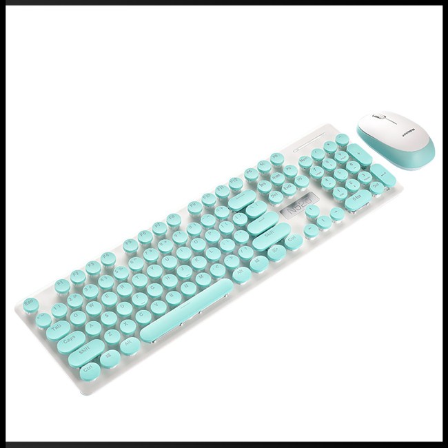 Bộ Bàn Phím Và Chuột Không Dây Zevaret N520 2.4G Phong Cách Retro