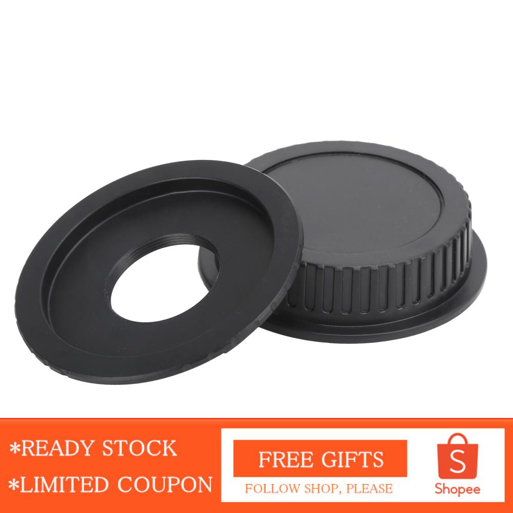 Alwaysonline Lens Adaptor and Back Cap  Painted Surface  Oxidation Dustproof Precise Processing Strict Fit for C Mount To Canon EF/EF‑S