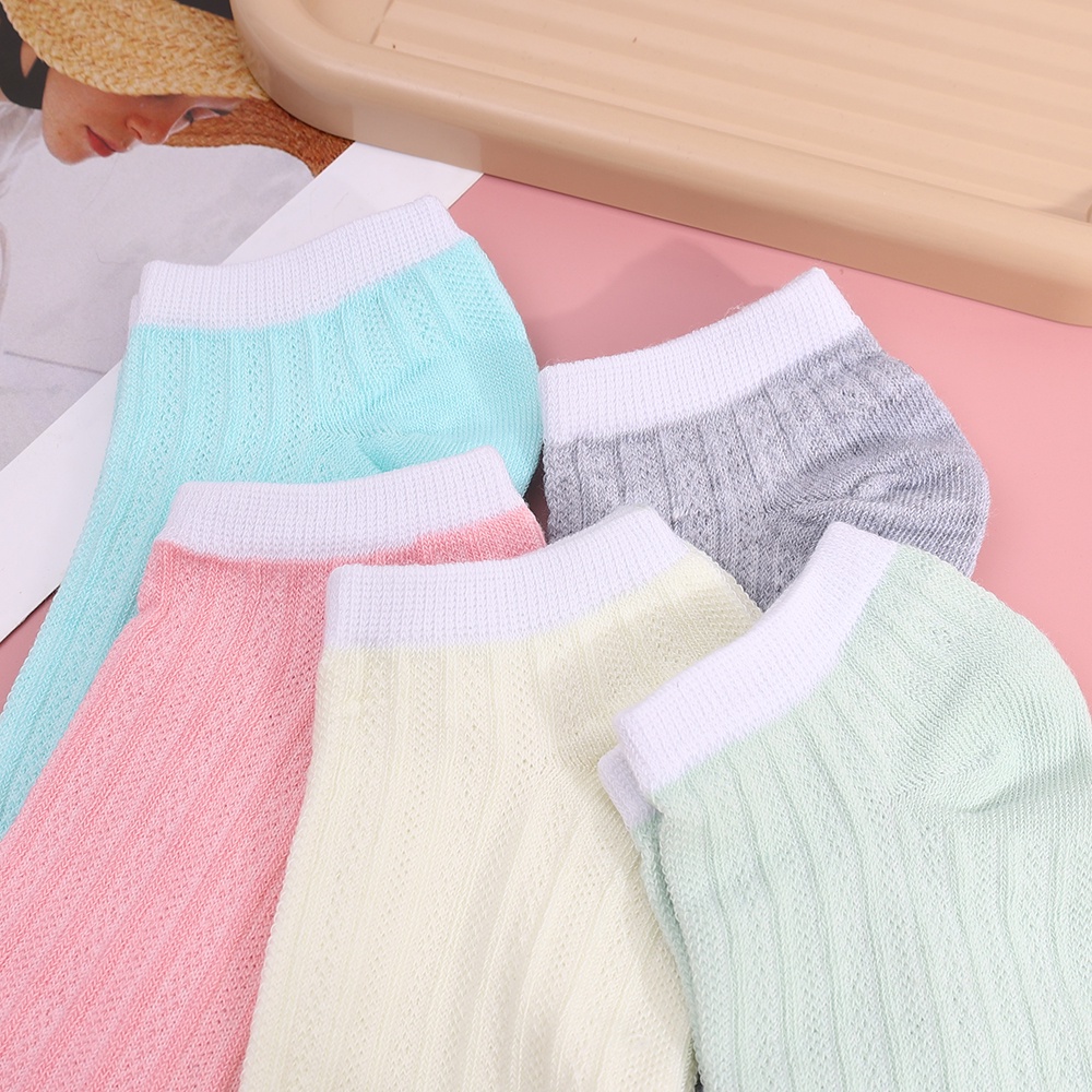 Vớ Cotton Cổ Thấp Siêu Mỏng Thoáng Khí Màu Sắc Ngọt Ngào Thoải Mái Thời Trang Cho Nữ
