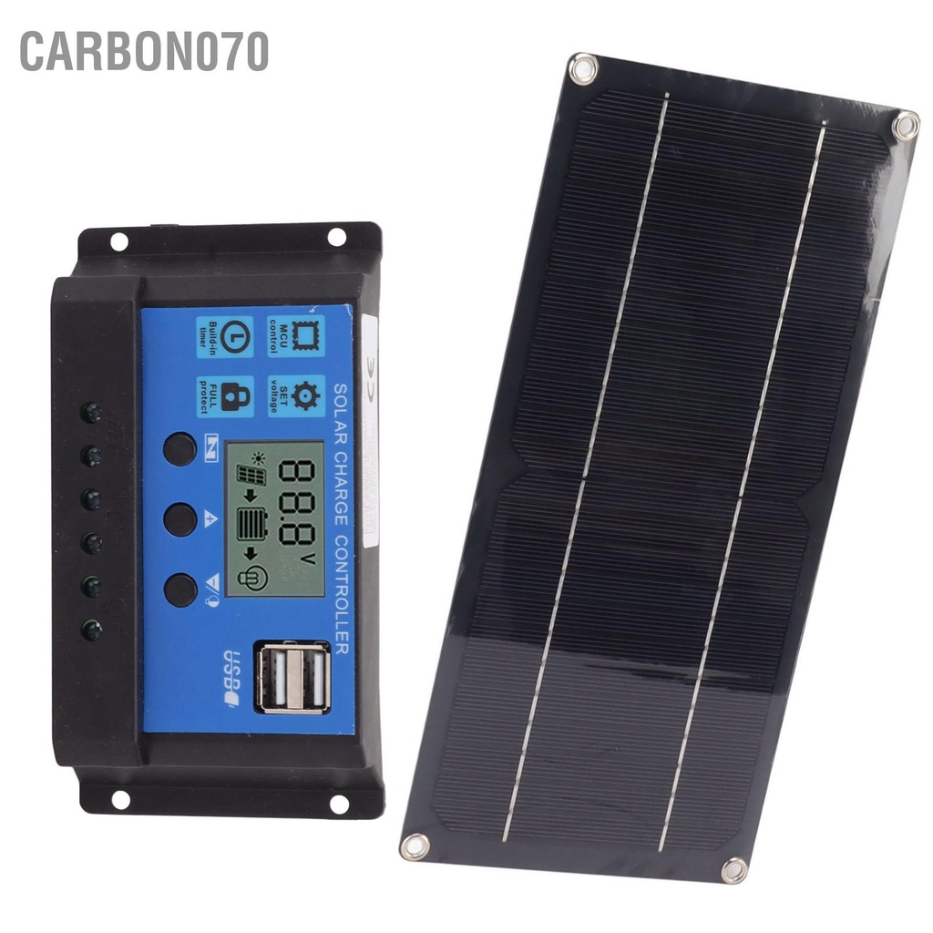 Carbon070 Bộ pin mặt trời silicon đơn tinh thể 6W với bộ điều khiển 100A sạc năng lượng chống nước cho gia đình 18V