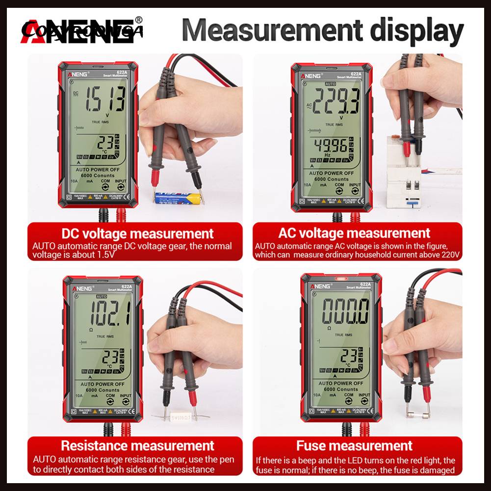 Thiết Bị Kiểm Tra Điện Áp Đa Năng ANENG 622A AC / DC