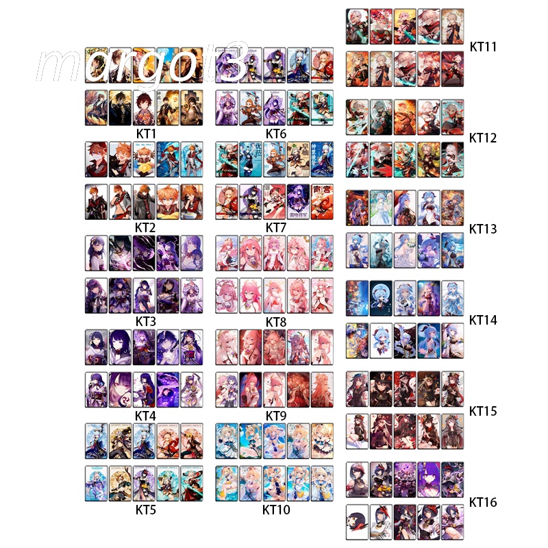 Set 10 Miếng Dán Thẻ Tín Dụng Ngân Hàng Chống Nước In Hình Anime Genshin Va Chạm