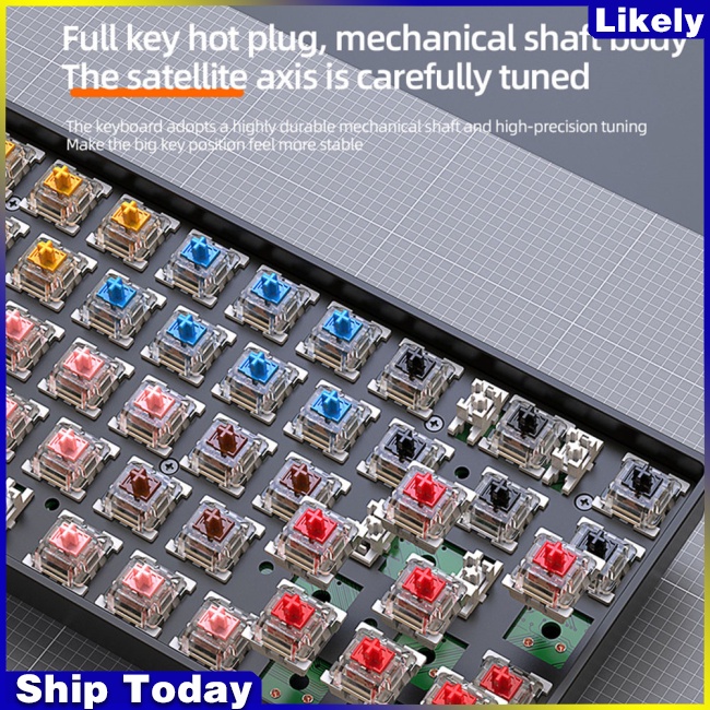 Bàn PhíM Cơ Gaming ly K68 Bluetooth 5.0, TíCh HợP Kim 2.4G Cho ĐiệN ThoạI / MáY TíNh