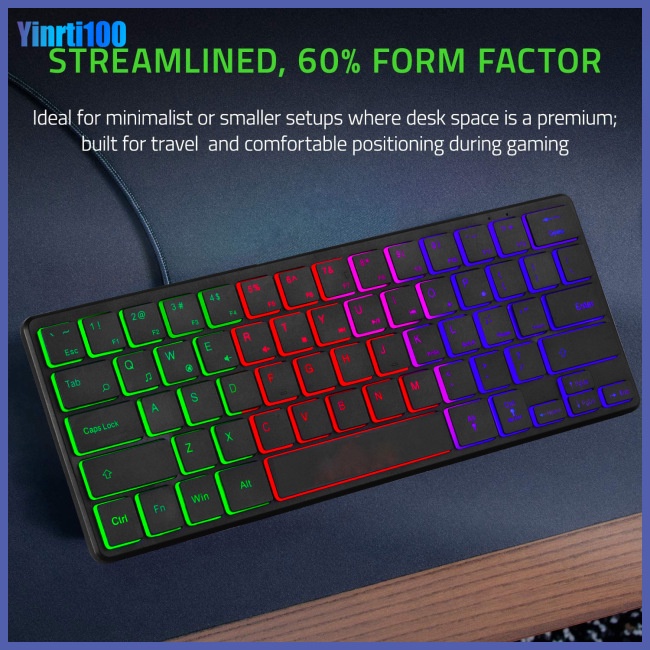 Bàn Phím Dây Mini 3 Hàng Màu Dạ Quang Dành Cho Game Thủ