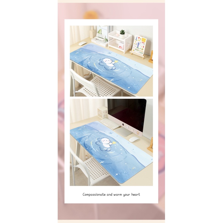 Tấm Lót Chuột Và Bàn Phím Máy Tính Esports Cỡ Lớn Mềm Mại Chống Trượt In Họa Tiết Hoạt Hình Dễ Thương Trang Trí Nhà Cửa / Văn Phòng
