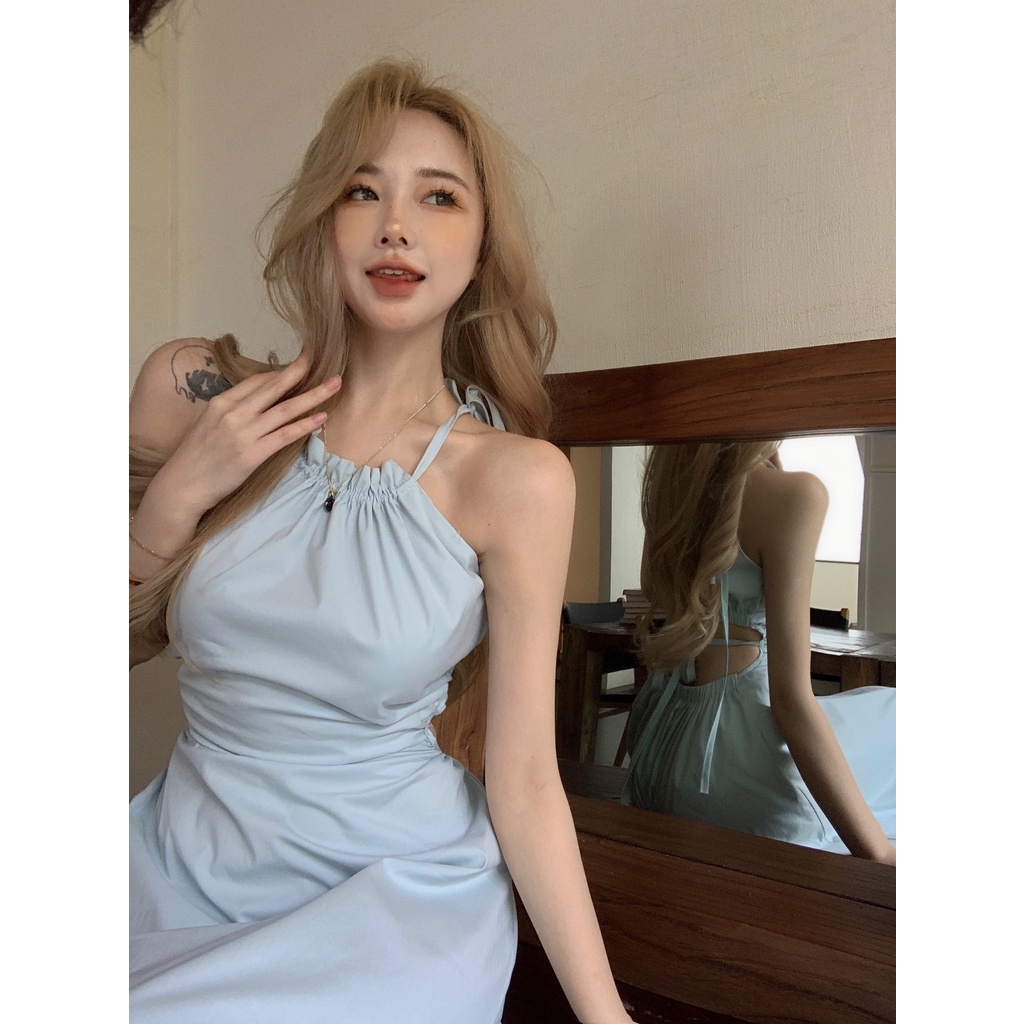 Đầm Dài Qua Gối Màu Trơn Thời Trang Mùa Hè Hàng Mới Dành Cho Bạn Nữ