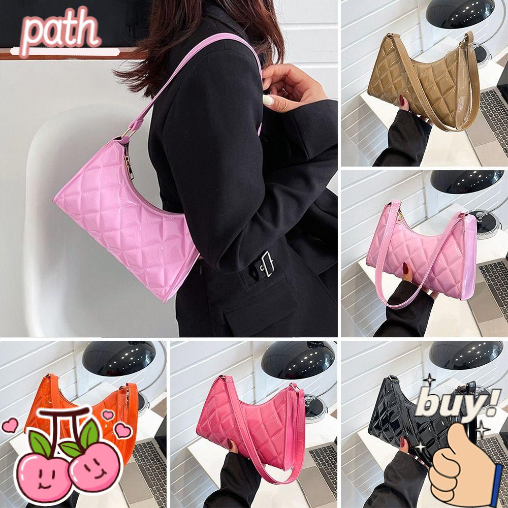 Túi Tote Màu Trơn Bóng Phong Cách Retro Thời Trang