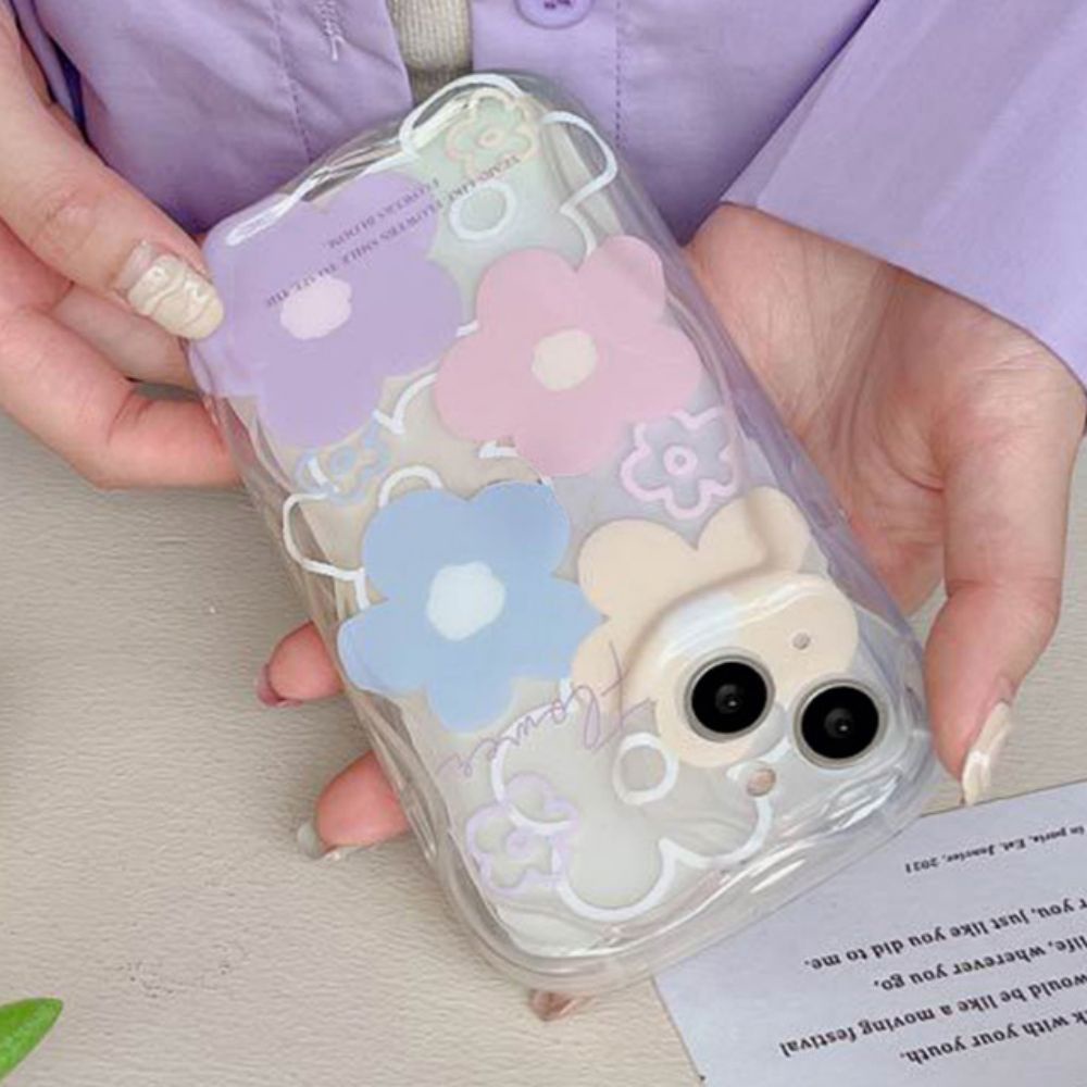 Ốp Điện Thoại TPU Mềm Trong Suốt Chống Sốc Họa Tiết Hoa Nhiều Màu Sắc Cho IPhone 11 14 13 12 Pro Max