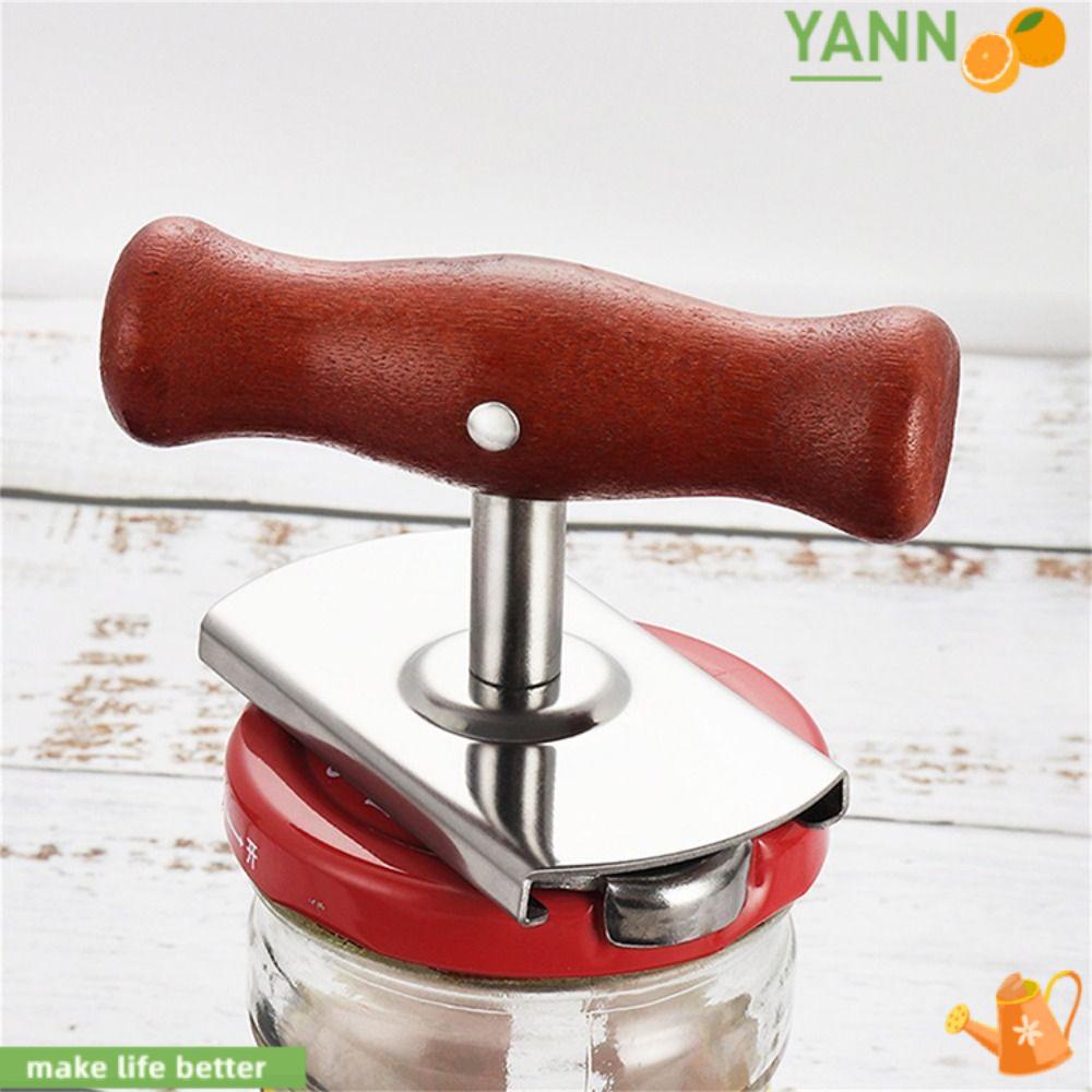 Dụng Cụ Mở Nắp Chai Lọ Bằng Thép Không Gỉ Với Tay Cầm Bằng Gỗ Cho Senior