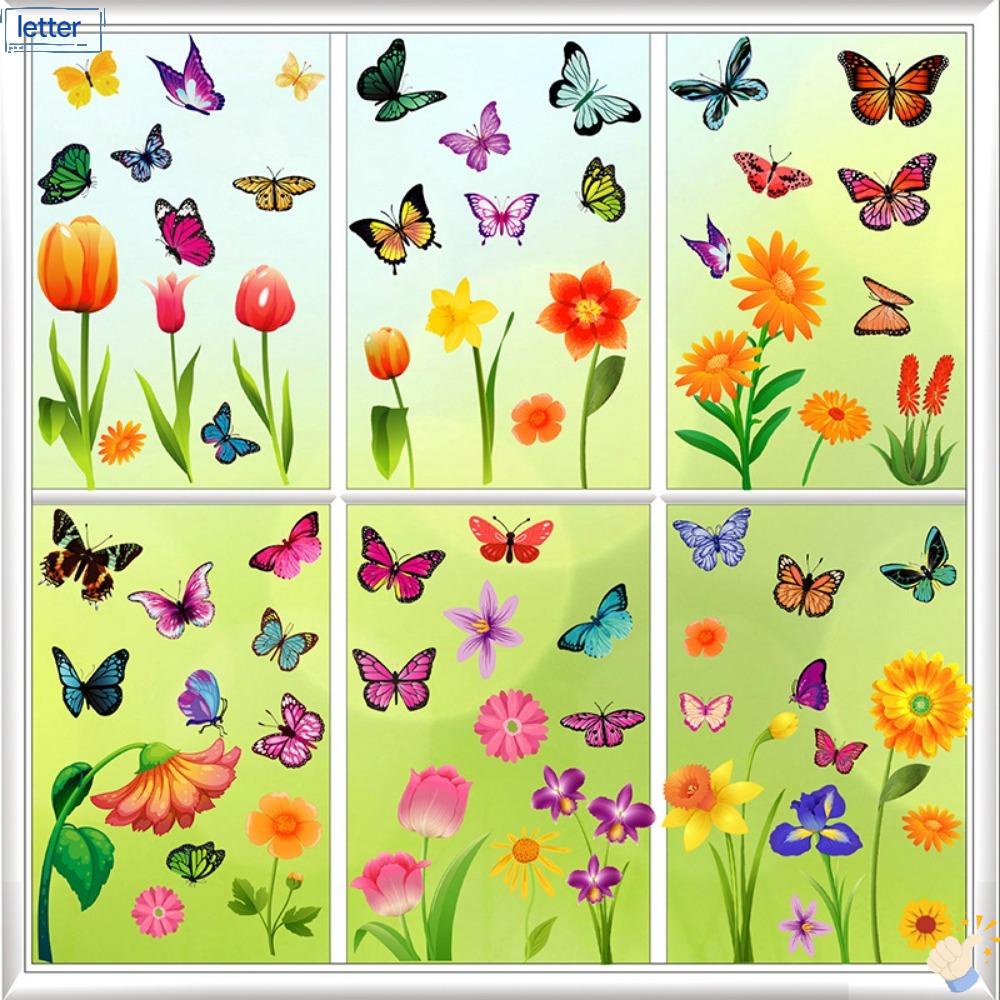Bộ 18 Miếng Dán Cửa Sổ Chống Va Chạm Họa Tiết Bướm Cảnh Báo Chim