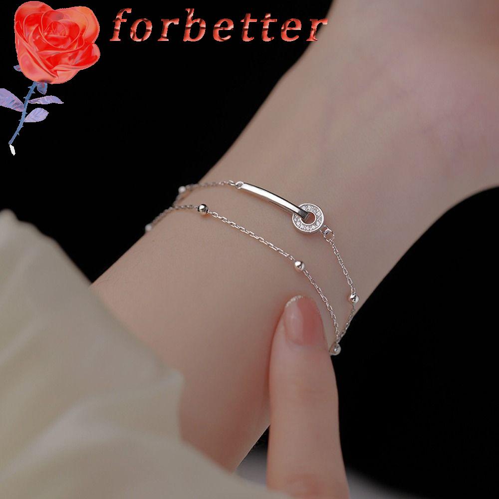 Vòng Tay Hai Lớp Bằng Thép Titan Mặt Hình Trái Tim Đơn Giản Cho Nữ