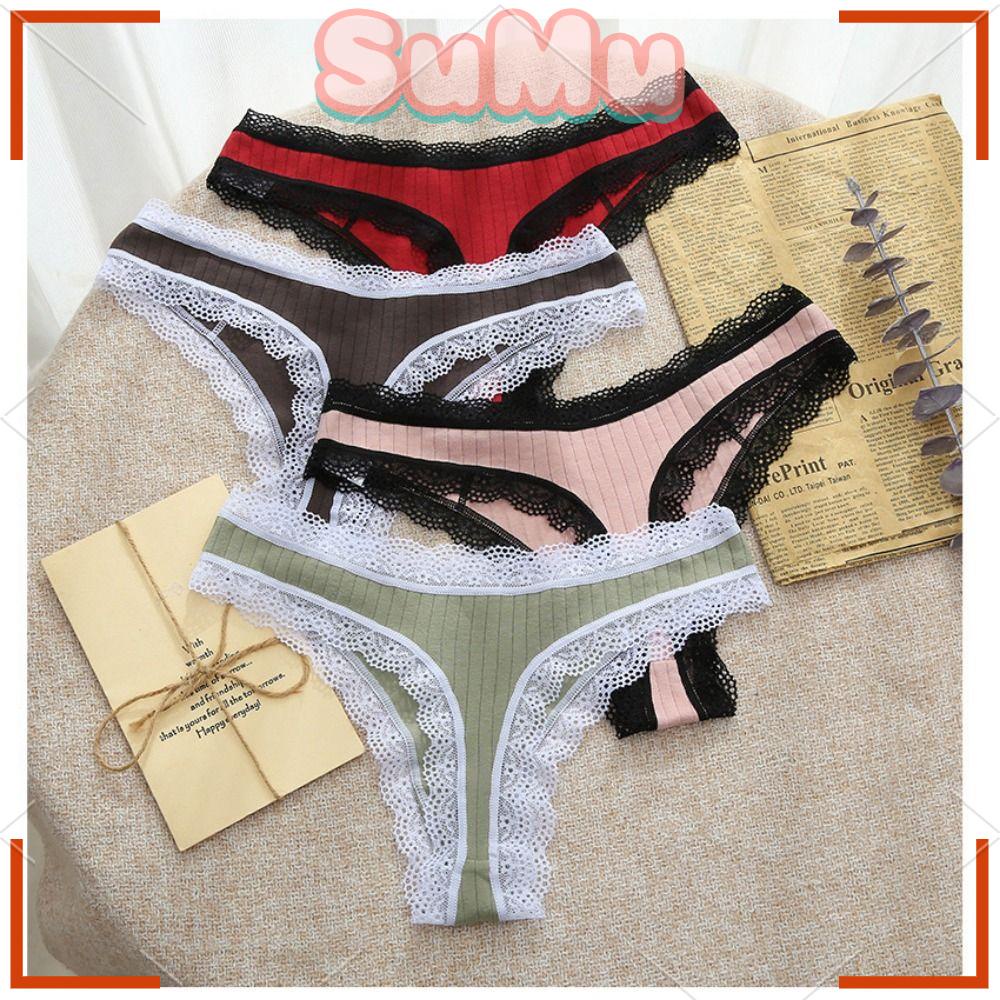 Bộ 2 Quần Lót Ren Không Đường May Quyến Rũ Dành Cho Nữ