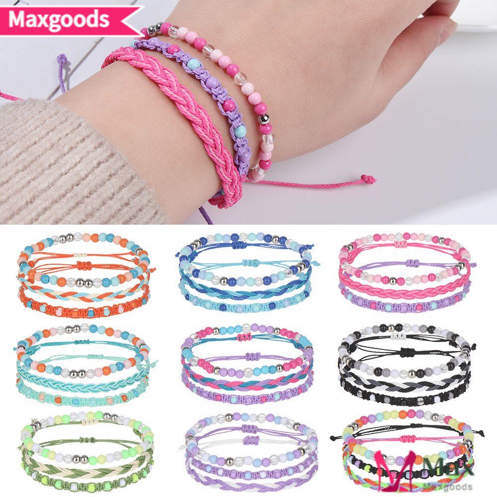 Set 3 Vòng Tay Hạt Nhiều Màu Thời Trang Cho Nữ