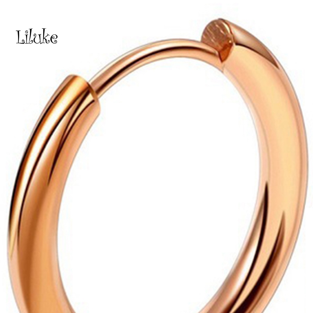 1 Đôi Bông Tai Khoen Tròn Bằng Thép Không Gỉ Thời Trang Cho Nữ