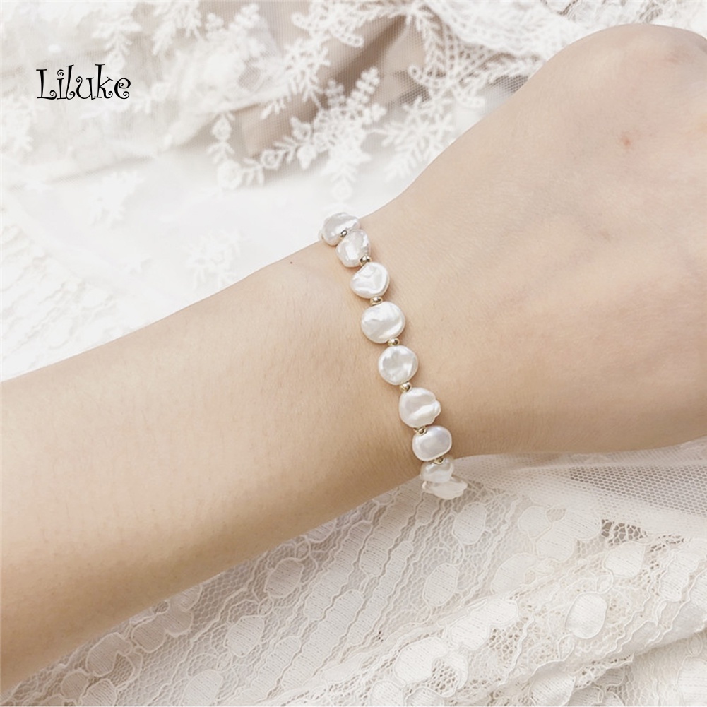 Vòng Tay Hợp Kim Trang Trí Ngọc Trai Giả Xinh Xắn Cho Nữ