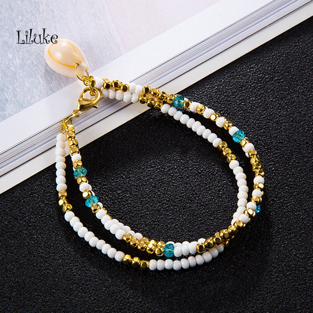 Lắc Chân Hợp Kim Nhiều Lớp Trang Trí Vỏ Sò Xinh Xắn Cho Nữ