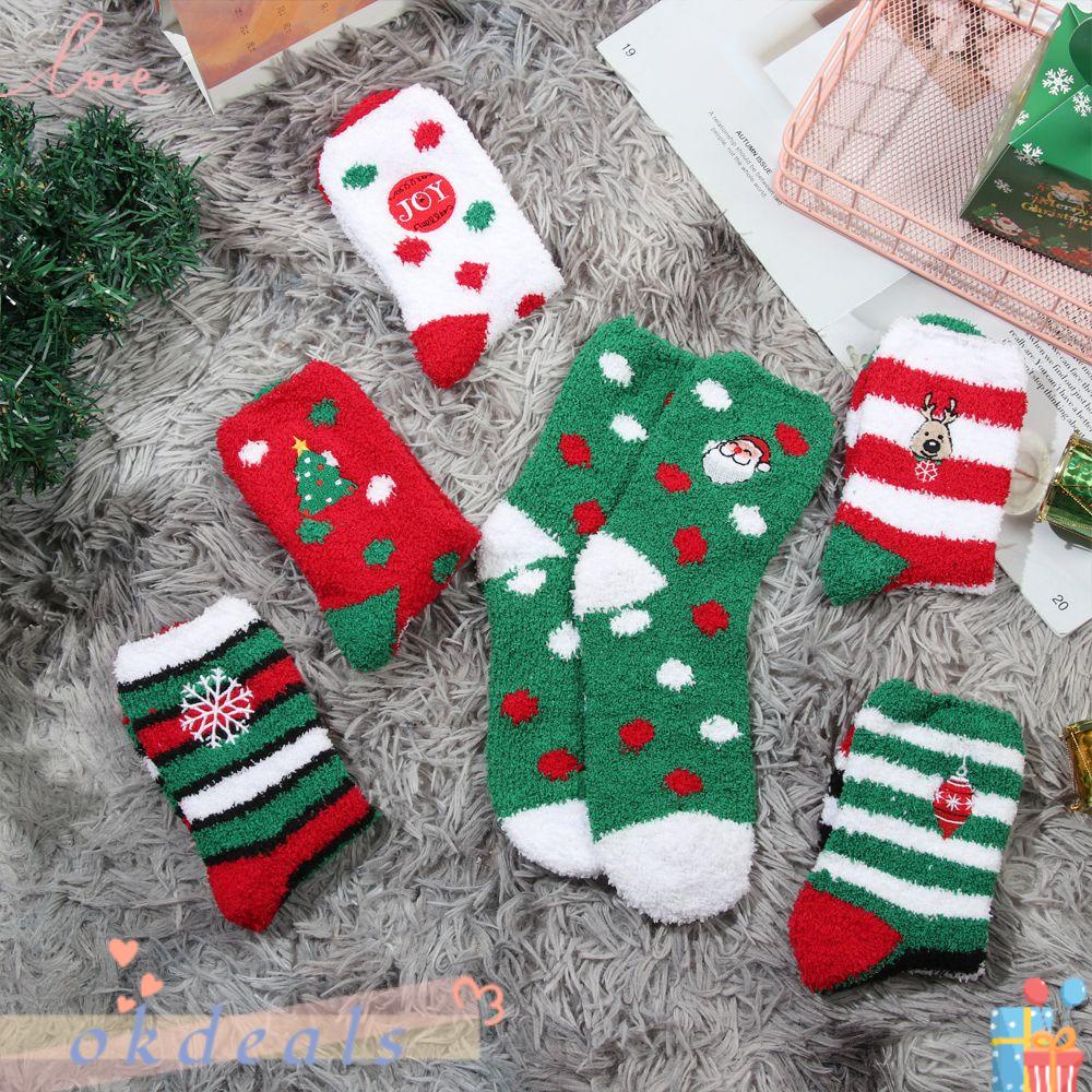 OKDEALS Tất Cotton Hoạ Tiết Giáng Sinh Năm Mới