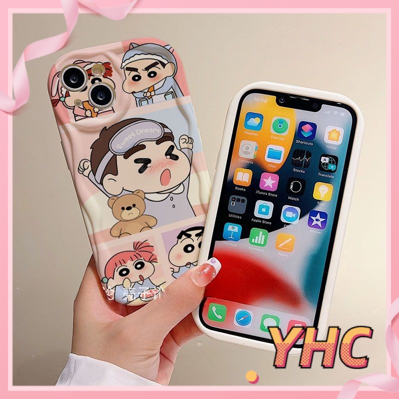 Ốp Lưng iPhone Phim hoạt hình Crayon Shin-chan và Nini 3D cuộn sóng bảo vệ camera chống chấn động Silicone Phone Case Cho Iphone 6 / 6S / 6splus / se / 7 / 7plus / 8 / 8plus / X / xs / xsmax / 11 / 12 / 13 / 14 / Plus / pro max-227