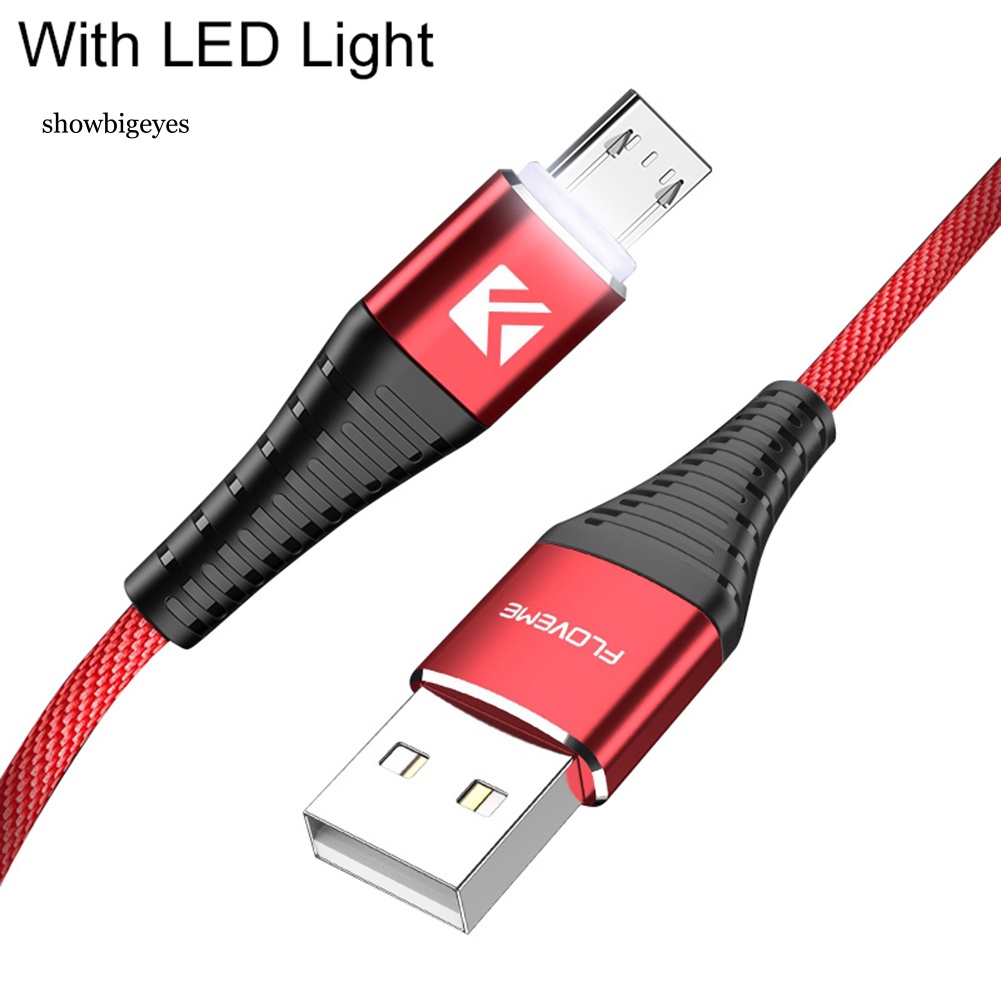 Cáp Sạc Nhanh Micro USB 2.1A Có Đèn LED Chuyên Dụng Cho Android
