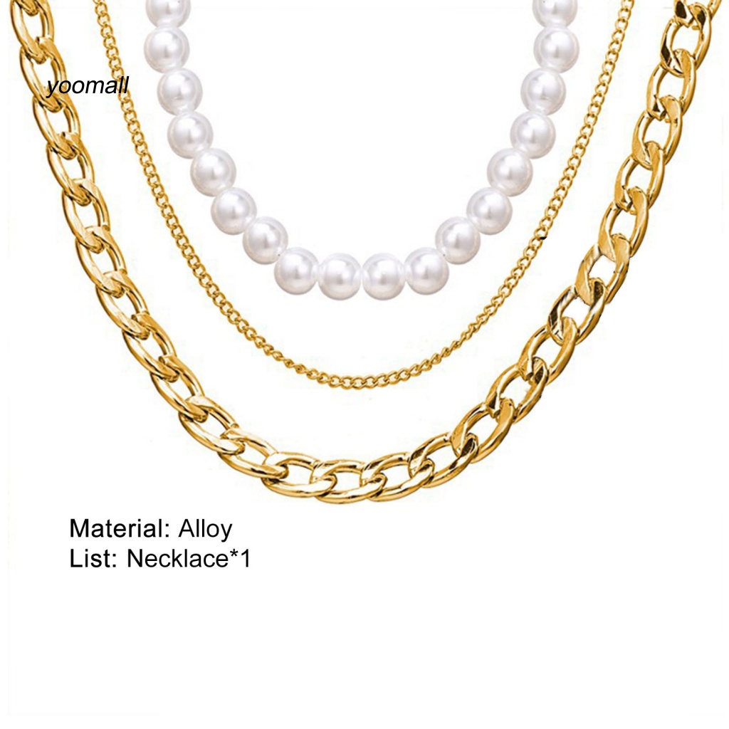 Vòng cổ Nhiều Lớp Đính Ngọc Trai Nhân Tạo Thời Trang Dành Cho Nữ