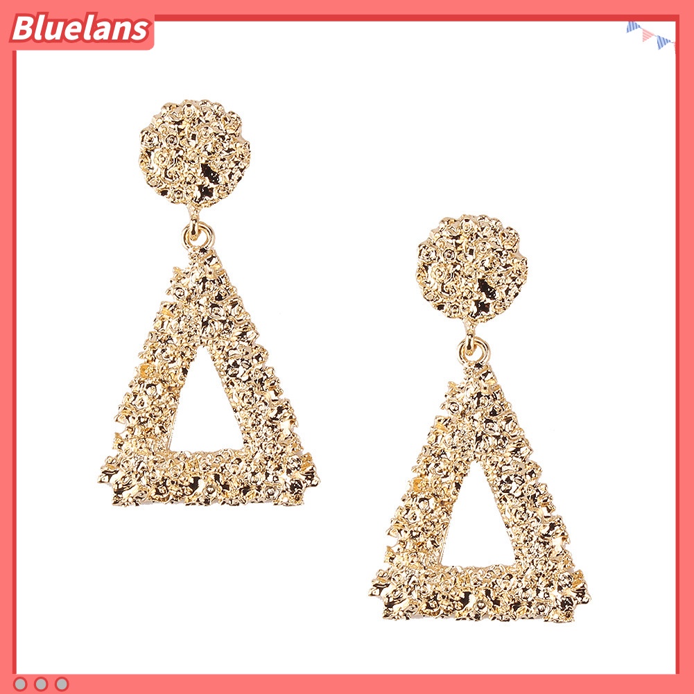 [BLS] Bông Tai Kim Loại Hình Tam Giác Rỗng Cá Tính Thời Thượng Phong Cách Âu Mỹ