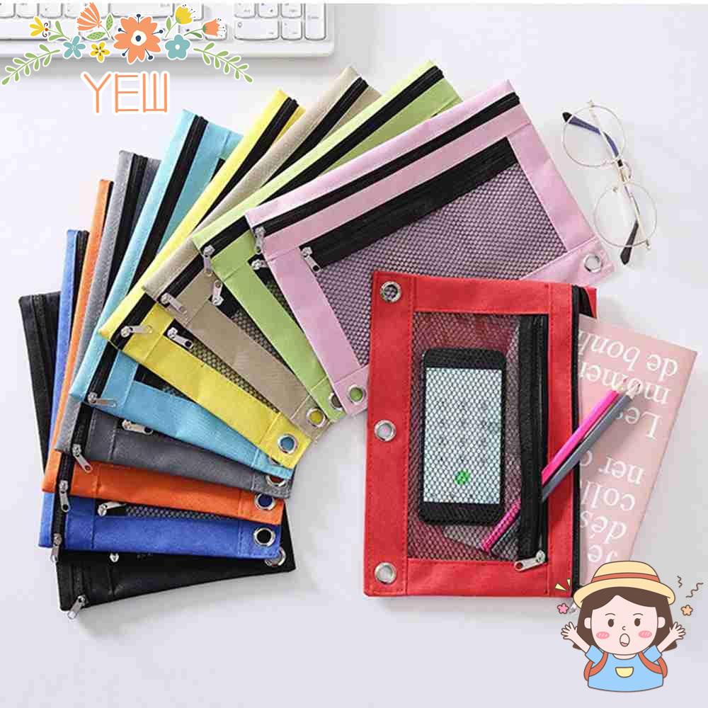 Túi Đựng Bút Bằng Vải Oxford Trong Suốt Cỡ Lớn Có Khóa Kéo Tiện Dụng