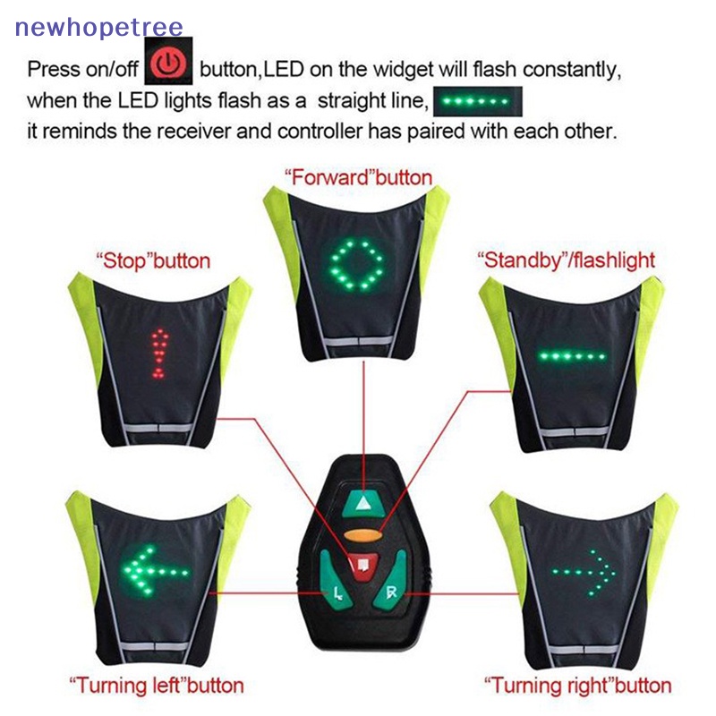 Áo Bảo Hộ Có Đèn LED Tín Hiệu Không Dây 20L Cho Xe Đạp Leo Núi