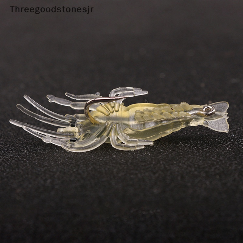 10 Mồi Tôm Giả Câu Cá Bằng Silicone Mềm Phát Sáng JR