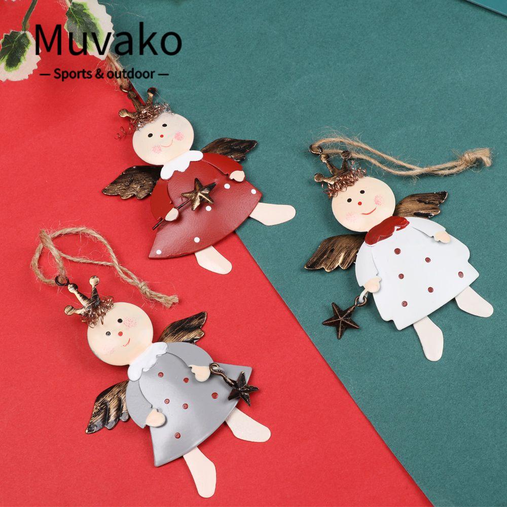 MUVAKO Phụ Kiện Treo Trang Trí Cây Thông Giáng Sinh Năm Mới Hình Ngôi Sao