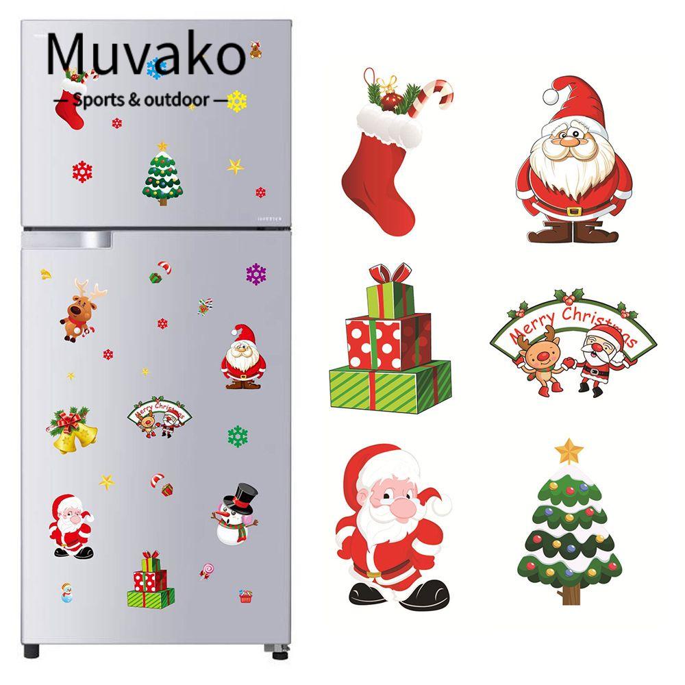 MUVAKO Miếng Dán Trang Trí Tủ Lạnh Thiết Kế Phong Cách Giáng Sinh Độc Đáo