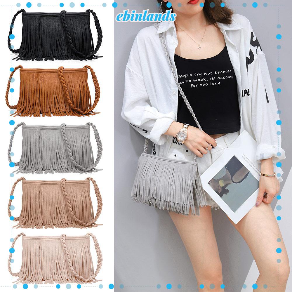 Túi Đeo Chéo Nhỏ Tua Rua Sành Điệu Phong Cách Châu Âu